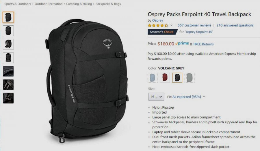 賶 Osprey Farpoint 40