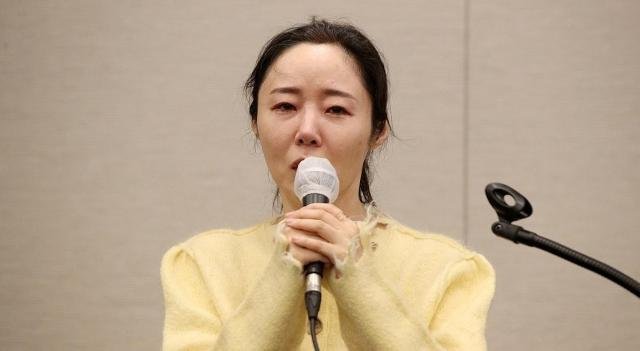 Former CEO of ADOR Min Hee-jin holds a press conference regarding the agencys extraordinary general meeting of shareholders at the Press Center in Jung-gu central Seoul on May 31 Yonhap